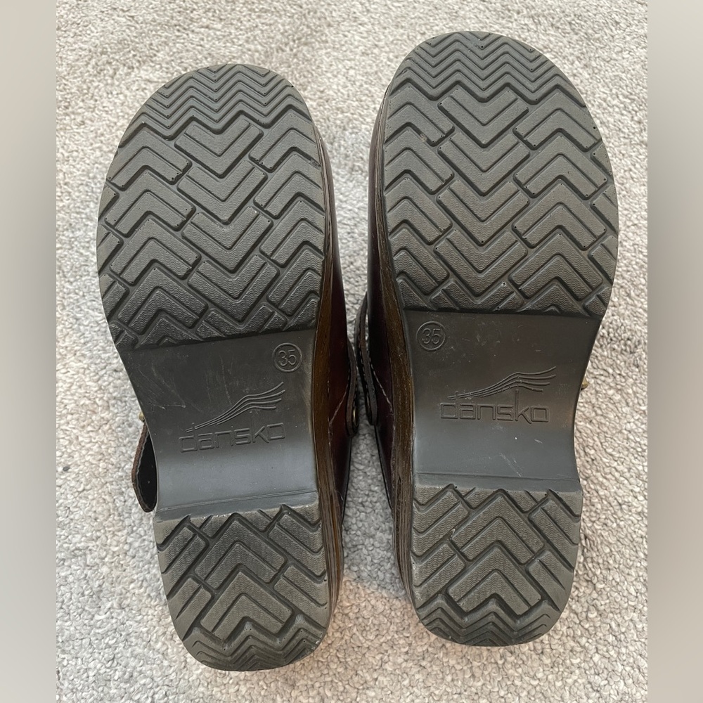 Dansko Dark Brown Leather Clogs with Buckle - Picture 7 of 11